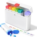 Daviky Pill organizētājs 2 reizes dienā - liela jauda Weekly AM PM Pill Box with Heart Latch, 7 Day Travel Pill Case, Cute Medicine organizētājs zālēm, vitamīniem, papildinājumi