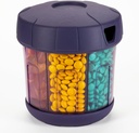 Mosime papildinājums Organizators ar īpaši lieliem 7 iecirkņiem, TPU Soft Lid Easy Open Pill Dispenser, vienu mēnesi Travel Medication Organizators Glabāšana Vitamīna turētājs, Medicīna Konteinera Pill pudele