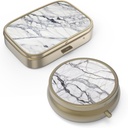 Pill Case Pill Box with Mirror Retro Small Pill Case for Purse or Pocket Bronzas Pill Box or Vitamīni, Zivju eļļa, Papildinājumi, Pill Containe Travel Dāvanas(2PCS)