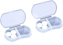2PCS Pill iepakojums organizētājs, Daily AM & PM konteineri, Medicīna turētājs, Ideāls zālēm, vitamīns, Papildinājums, Ideāls ceļošanai, Ideāls purse (balts)