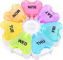 Liels Nedēļas Pill organizētājs, Gelibo Push Open Pogas Pill Box 7 diena, Viegli atvērt Pill Case, Daily Medicine Organizators, Travel Pill Konteiners, Vitamīnu turētājs zālēm, papildinājumi, Zivju eļļas