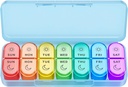 Nedēļas tabletes Organizators 2 reizes dienā - AM PM Pill Organizators ar 7 Daily Color-Cded Mazas lietas, Rīta un nakts ceļojumu Pill Kastes vitamīniem, medicīna, & papildinājumi