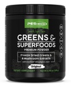 PEScience Greens pulveris Superfood with Natural Chlorophyll, Reishi & Turkey Astes sēņu pūderi, Freeze-Dried Kale, Spinach, Broccoli Sprouts, Original Flavor, 30 Servējumi