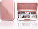 Travel Pill Organizators Mitrums Ūdensnecaurlaidīgs Small Pill Box for Pocket Purse 6 Iedalījumi Portatīvais Pill Case Medicine Vitamīna turētājs Konteiners, rozā