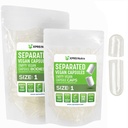 XPRS Nutra Vegan Izmērs 1 Atsevišķas kapsulas - 100 Skaitīt Skaidras Premium tukšas kapsulas, kas atdalītas somās - Tabletes 1 Tukšas DIY papildināšanai