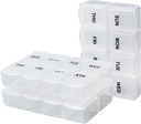 Serfeymi Weekly Pill Organizators 3 Pack Medicine Organizators Travel Pill Box 7 Day Pill Case for Purse Pill Container Pill Holder Daily Pill Boxes Organizators zāļu, vitamīnu, Papildinājums