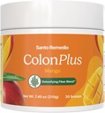 Santo Remedio Colon Plus, Colon Cleanser, Diētiskā Psyllium Husk Fiber un probiotikas Papildinājums, 30 Kalpo, Mango Flavor