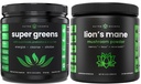 NutraChamps Greens Super pārtikas pulveris un lauvu krēmkrāsas pulveris