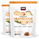 Force Factor Modern Sēnes Mīkstās Košļājamās, Sēņu Papildinājums ar Lions Mane, Turcija Aste, & Cordyceps to Support Energy, Immunity, & Digestion, Cinnamon Roll, 120 Soft Chews, 2-Pack