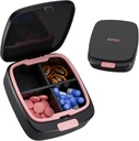 Daily Pill Box 4 Reizi dienā, Small Pill Case, Travel Pill Organizators, 4 Iedalījumi Compact Portable Pill Konteinera turētājs vitamīnu, medicīna, Papildinājums, Zivju eļļa, Pink