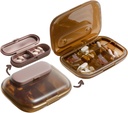 MURRI&MURRDI Travel Pill organizators, 6 iecirkņi Small Pill Konteiners, Daily Pill Box turēt vitamīnus, Portable Pill Case kauliņu Purse Medicine Organizators Atdalāms (G Kafija)