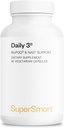 Supersmart Daily3 + Bio PQQ (All-in-One Formula) - Multivitamīni sievietēm un vīriešiem - 45 Essential Nutrients - Non-GMO & Gluten-free - 1 month Supply - 90 Veģetārās kapsulas
