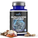 Sēņošanas spēka komplekss 10-in-1 W/Cordyceps, Reishi, Shiitake & Lions Mane, Nootropic Diētiskā papildinājums Gut Microbiome, Focus, Energy & Vitality - 60 kapsulas
