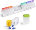 Nedēļas Pill Organizators Magnētisks, noņemams Pill Box 7 diena 1 Laiks dienā, liels Pill Case Travel, Nedēļa Vienu reizi dienā Medikamentu Dispenser, Medicine Konteinera turētājs papildinājums Vitamīnu, White