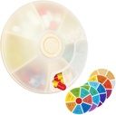 FYY Travel Weekly Pill organizētājs - Push Potton Pill Case Rotate 7 Iedalījumi Daily Pill Box Portable Pill Dispenser Medicine Kaste ar uzlīmēm vitamīnu / Zivju eļļa / Pills / Upplements-Beige, mazs