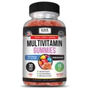 Kaya Naturals Adult Multivitamīnu gumija, Biotīns, vitamīns A, B-12, C & E, tostarp cinks, Folijskābe, zemeņu Flavors - no lipekļa brīvi multivitamīni Saldo pieaugušo Gumijas