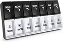 7 Day Pill organizētājs 2 reizes dienā, liels Weekly AM Pill Box, Day Night Medicine organizētājs, Pill lieta divreiz dienā, Pill konteineru