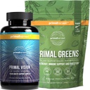 Primal Ražas zaļais pulveris un redzes papildinājumi sievietēm un vīriešiem Redzes un acu atbalsta komplekss ar luteīnu, Zeaxanthin Bundle