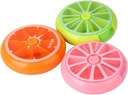 Pārnēsājams Mini 7 Dienas Nedēļas Cirkulārs Forma Rotārs Cute Augļu Stils 3-Saliekamo Pill Organizators Box (Mixed Color)