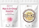 Micro Sastāvdaļas D3 vitamīns 10 000iu + K2 200mcg Kokosriekstu eļļa Softgels & Myo & D-Chiro Inozitols Pulveris Bundle 2 Iepakojums 