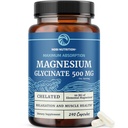 Magnijs Glicerīns 500 mg ) Paplašināts augstas absorbcijas  ) Muskuļu relaksācija, Kauli, Sirds, Nervs, Miega & Miega & Miega Atbalsts sievietēm un vīriešiem ) Magnija helāts Papildinājums & Bisglicināts Complex  ” 240ct