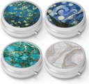 Pill Box 3 iecirknis mazpiltuve, Portable kabate vai Purse Pill organizētājs Pill konteineru turētājs turēt vitamīnus, zāles, zivju eļļa un papildinājumi(4PCS)