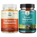 Turmeric Curcumin Imūnās atbalsta Gumijas un aknu tīrīt Detox & Remonts Formula - Kopīgais atbalsts un Advanced ādas kopšanas - ar Milk Thattle Dandelion Saknes Turmeric un Artichoke ekstrakts