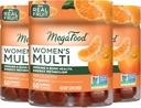 MegaFood Women's Multi - Multivitamīni sievietēm - Gummy Vitamīni- C vitamīns, D vitamīns, cinks, vitamīns B12 & holīna- Imūnsupport & Kaulu veselība- Veģetārietis- Tangerine- 60 Gumijas(30 Servējumi) 3 iepakojums