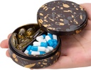 Metal Pill Case 2 iecirkņa Pill Box - Portable Pill organizētājs kabatai vai Purse, ūdensnecaurlaidīgs Travel Medicine Vitamīnu konteineru turēt zivju eļļu un papildinājumi Camo
