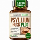 Fiber Papildinājums ar 1080mg Psyllium Husk Pulveris, Slippery Elm sievietēm un vīriešiem, Ingvera saknes – augstas Fiber tabletes regularitātei, gremošanas un zarnu veselība – Maiga uz kuņģa 60 Psyllium Husk kapsulas
