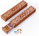 Koksnes plātņu organizators, 7 Day Pill Box, Travel Pill Box, Wooden Pill Case Privacy Protection Perfect for Medicinal, Vitamīni, Zivju eļļas, Papildinājumi (Sapele)
