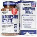 Premium magnija citrāts 500 mg kapsulas (Citrato de Magnesio) Augstas absorbcijas formula Helated Bufered Citrate to support Gremošanas, kaulu, miega un muskuļu veselība - 120 kapsulas