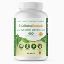 California Essentials Magnija glicināts 400 - Helāts, augstas absorbcijas Elementāls Magnijs muskuļu atvieglošanai, kaulu un sirds atbalsts -Vegāns, ne-GMO, bez glutēna (360 skaitļi (1. iepakojumā))