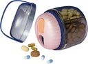 MURRI&MURRDI Pill organizators ar 4 iecirkņiem, Travel Pill Box, portatīvais iepakojums ar antimiksu un plašu atveru dizainu, Pill konteinera turētājs vitamīniem Zivju eļļas zāles, rozā