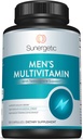 Sunergetic Premium Vīriešu atbalsta papildinājums – Jaudīgi multivitamīni– Atbalsta enerģija, izturība, izturība un stresa vadība – ar cinku, Ashwagandha, Maca, L-karnitīns un vitamīni – 120 kapsulas