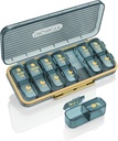 Am Pm Pill organizētājs, Weekly Pill Box 2 Reizes - Acedada 7 Dienas Pill Organizators ar 7 Atsevišķi konteineri, Portable Daily Medicine Dispenser Kaste vitamīnu, zivju eļļas, papildinājumi, stilistiski zils