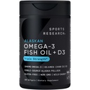 Sports Research® Aļaskas omega 3 Zivju eļļa 1040mg + D3 vitamīns 2500iu - Atbalsts smadzeņu un sirds veselība - MSC Sertificēts ilgtspējīgs · Savvaļas · Non-GMO · Trigliceride Form - 120 Count Softgels