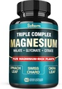 Tīrs magnija glicināts 500 mg kapsulas - augsta absorbcija ar trīskāršu magnija papildinājumu kompleksu ar glicinātu, malātu, citrāts - atbalsts sirds, locītavas un smadzenes - 60 Vegan Pillas
