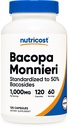 Nutricost Bacopa Monnieri 1 000mg, 120 kapsulas (60 Servē) - ne-GMO, bez lipekļa un veģetārietis Draudzīgi