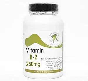 B-2 vitamīns 250mg ~ 100 kapsulas - bez piedevām ~ naturalizācijas piedevas