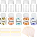 10Pcs Pill pudeles ar tukšām etiķetēm - 30ml Medicīna Konteineri ar skrūvējamiem vāciņiem - Plastmasas Tukšs mazplāksnes konteiners Noplūdes-Proof Skaidrs parauga jars šķidruma ciets nosaukums uzlīmes