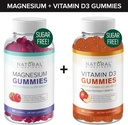 Bezcukura magnija Gumijas (60 Gumijas) un bezcukura D vitamīna Gumijas (60 Gumijas) – Imūnu atbalsts un kalcinējoša vērtība Bandle, bez želatīna, bez lipekļa, vegans, visi dabīgie, bez ĢMO, košeris