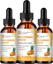 (3 Iepakojums) Magnijs Glicerīns Šķidrie pilieni, Augsta Absorbcija Magnijs Šķidrais ar Bromelaīnu, B6C D vitamīns, Magnija papildinājums bērniem un pieaugušajiem, Nakts un muskuļu atbalsts, Ananāsss Flavor