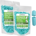 XPRS Nutra Vegan Size 00 Atsevišķas kapsulas - 500 Skaitīt Premium Tukšās kapsulas Atdalītas Maisos - 00 Tabletes Tukšas DIY papildināšanai (Aqua)
