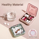 Small Pill kaste, BPA bezmaksas Pill kaste ar 4 lieliem Compartmensts turēt vitamīnus, mitruma necaurlaidīgs Portable Pill kaste organizators ceļošanai (zaļš)