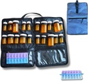 Travel Medicine Bag – Medicine Travel Bag & Organizators – Secure Bag Medicine Ceļot ar slēdzamiem rāvējslēdzējiem – Plaša Medicine uzglabāšanas soma priekš receptes, Pills, un medicīnas piederumi, Blue