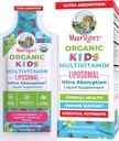 MaryRuth Organics Multivitamīni bērniem, bez cukura, šķidri vitamīni, Imūnsupporta papildinājums, kognitīvā veselība un vispārējā labsajūta, USDA Organic, vegan, Non-GMO, 14 Kalpo