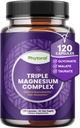 Stipri spēcīgas magnija kompleksās kapsulas - trīskāršas magnija kapsulas ar Taurāta glicinātu un malātu - 400mg Papildinājums Atbalsta Relaksāciju un vispārējo labsajūtu Ne-GMO Vegan 120 kapsulas