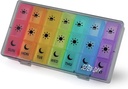 Katru nedēļu Pill kastes un organizētājs Travel Pill Case 7 diena 3 reizes Diena Lieli iecirkņi Medikamentu Reminder Dienas Pill Konteiners zivju eļļa Vitamīnu kapsulas un piedevas, Grey