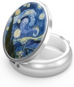 Pill Box 3 iecirknis mazpiltuve, Portable kabate vai Purse Pill organizētājs Pill konteineru turētājs turēt vitamīnus, zāles, zivju eļļu un piedevas (Starry Night)